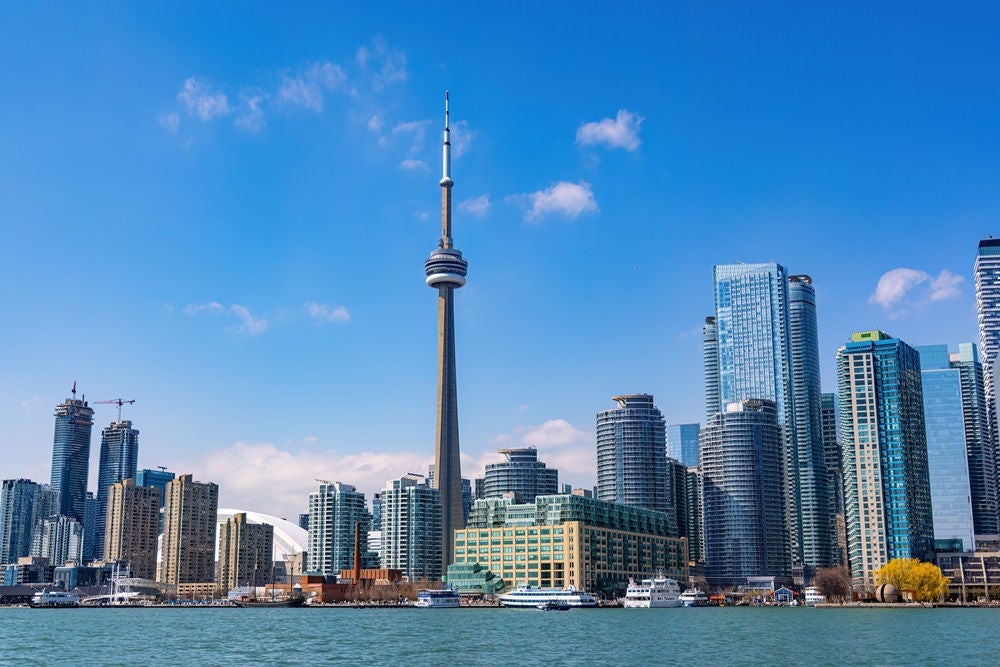 Panoramic view over the skyline of Toronto - TORONTO, CANADA NORTH AMERICA - APRIL 18, 2024